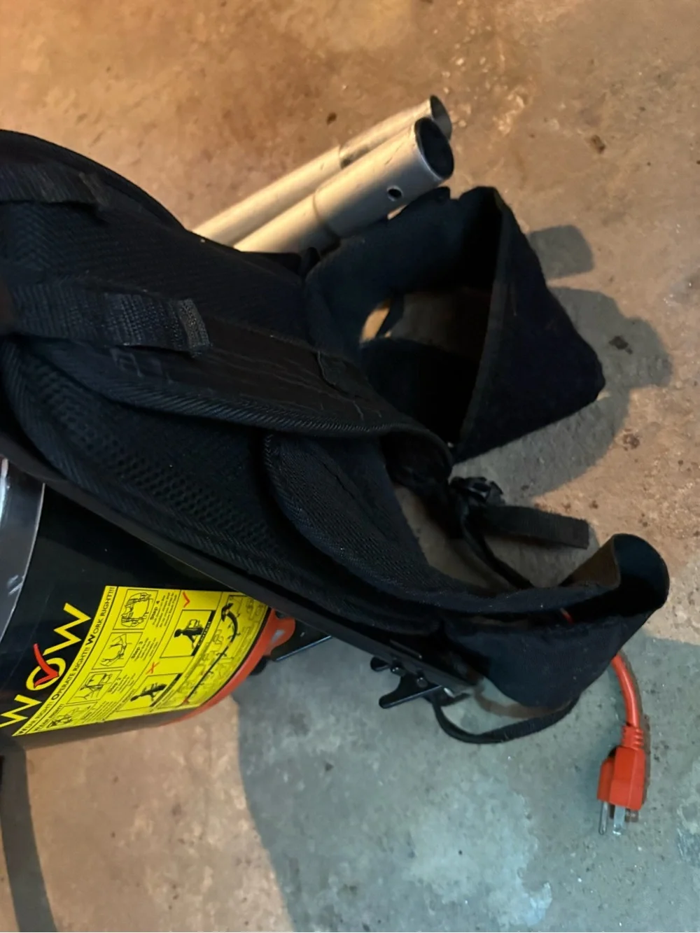 WOW  Black and Orange Commercial Backpack Vacuum Unit